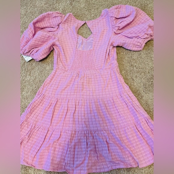 NWT!! French Connection Birch Gingham Tiered Dress in Summer Lavender - Picture 7 of 11